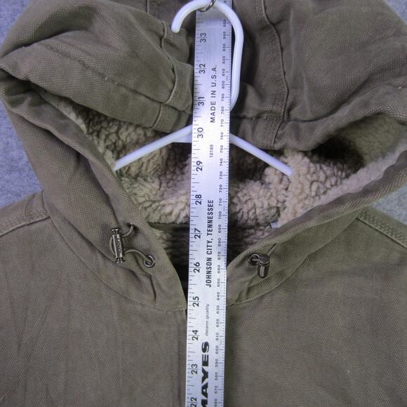 Levi's Jacket Mens XL Olive Green Sherpa Lined Hooded Full Zip Canvas Workwear - Picture 4 of 11
